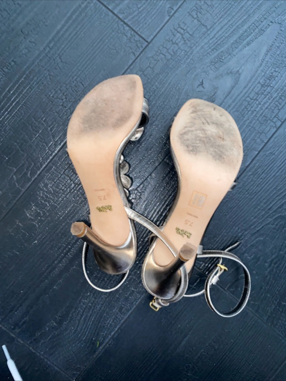 Coach Bianca Womens Sandals Heels Ankle Straps Embellished Leather 7.5 - Picture 12 of 16